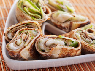 Cavier wraps with cucumber