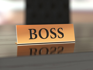 Nameplate with Boss text