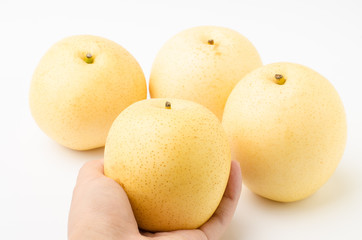 Asian pear on white background