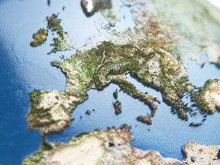 Europe map with soft focus
