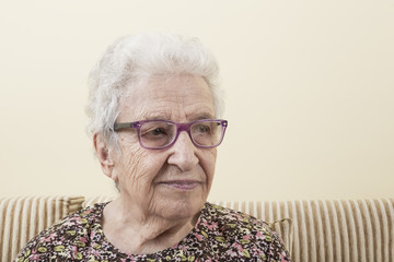 lovely senior woman wearing eyeglasses