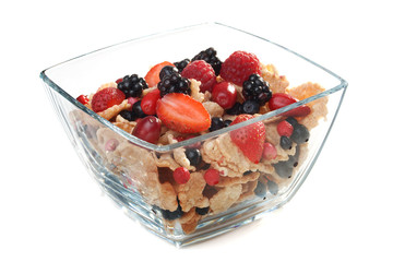 Cereal breakfast with berries