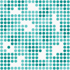 Teal and White Polka Dot Mosaic Abstract Design Tile Pattern Rep