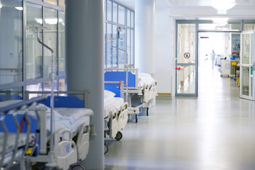 Corridor in modern hospital - Powered by Adobe