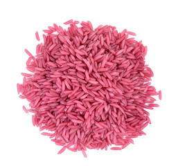 Purple rice on white background