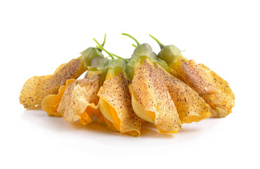 Sesbania flowers isolated on white background