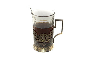  Cup of tea in an antique silver ñup holder