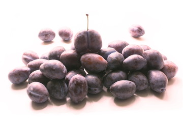 fresh sweet juicy purple plums