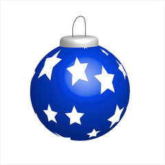 Illustration of  new year ball with stars on it