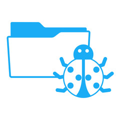 Icono aislado expediente simbolo bicho azul