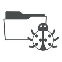 Icono aislado expediente simbolo bicho gris