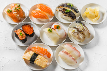 握り寿司　日本料理　Group photo Japanese food of sushi