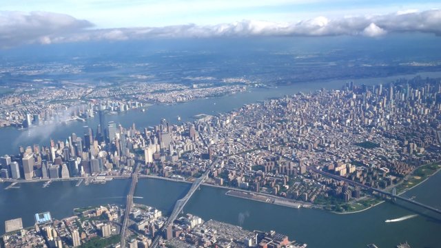 Aerial View Above Midtown Manhattan