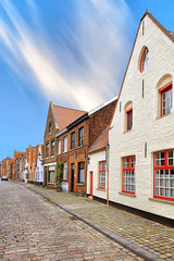 Bruges historical pitched roofs and spiers