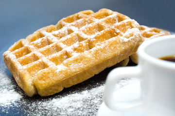 Waffles with coffee