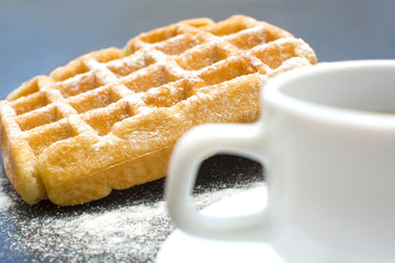 Waffles with coffee