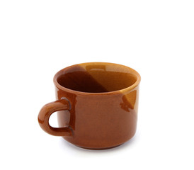 Brown cup isolated on white