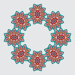 colored circular ornament in Oriental style