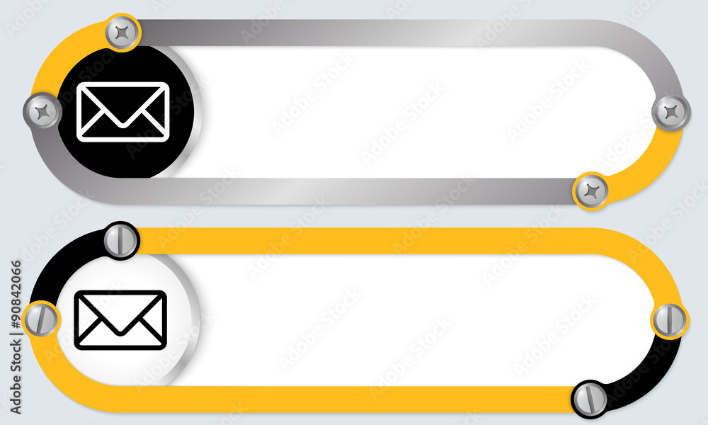 Poster two abstract frames for your text and envelope