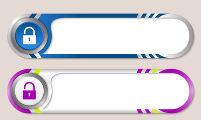 Vector buttons for your text and padlock