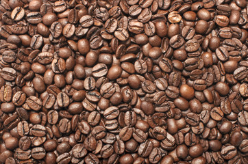 Roasted coffee beans background
