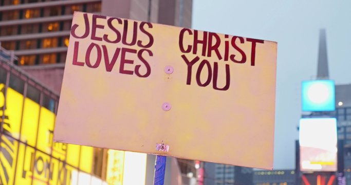 Jesus Christ Sign in Times Square