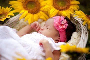 Obraz na płótnie Canvas newborn girl sleeping