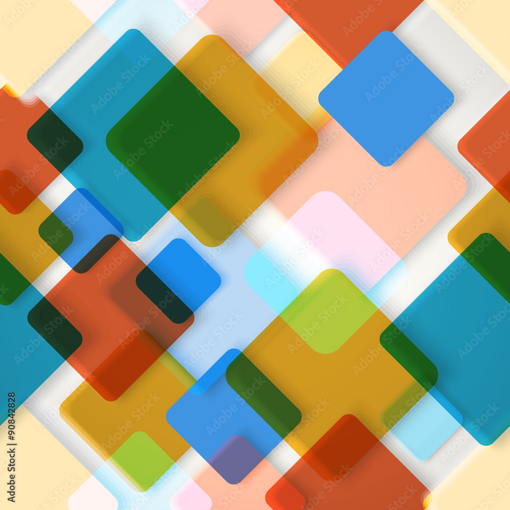 Aufkleber Abstract seamless background of different color squares. Design