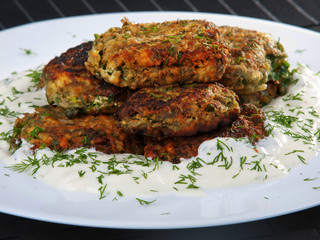 Fried meatballs with herbs