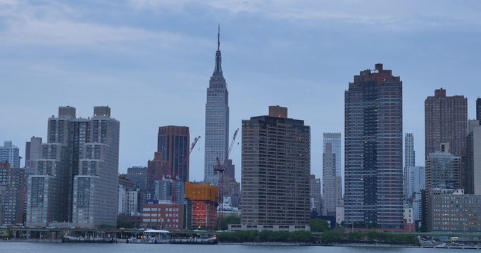Dusk Manhattan Establishing Shot Empire State Building