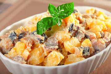Potato salad with marinated fish