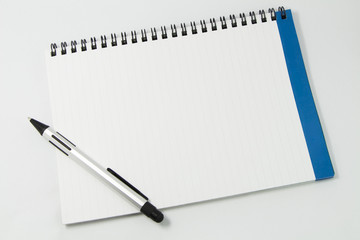 white notebook isolated on white background