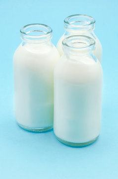 bottles of fresh milk