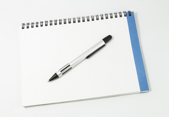 white notebook isolated on white background