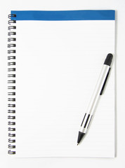 white notebook isolated on white background