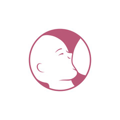 Breast feeding vector sign.