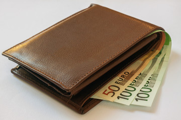 Wallet with Euro banknotes 
