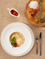 Italin pasta viewed on the top