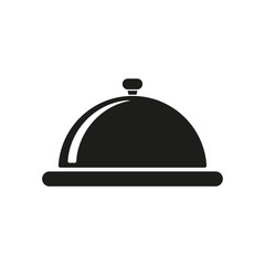 The tray station icon. Breakfast and lunch, dinner, restaurant symbol. Flat