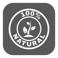 The 100 percent natural icon. Eco and bio, ecology symbol. Flat