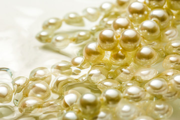 Shining string of white pearl
