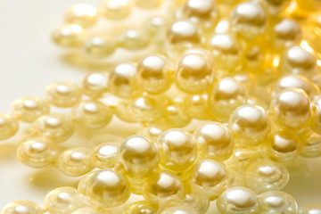 Shining string of white pearl