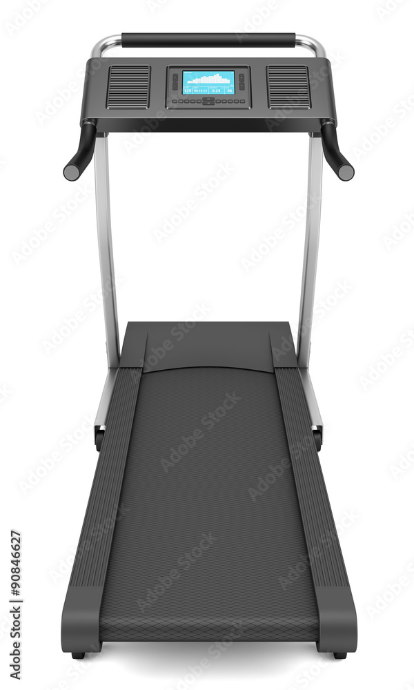 Wall mural treadmill isolated on white background