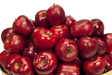 Bunch Of Red Juicy Apples Close Up
