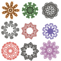 set of vector design of flowers