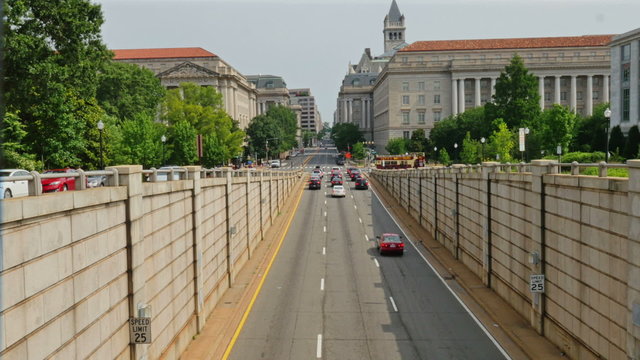 Establishing Shot of Traffic in Washington DC