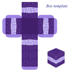 Purple box template with floral pattern