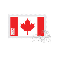 Canadian flag old postage stamp