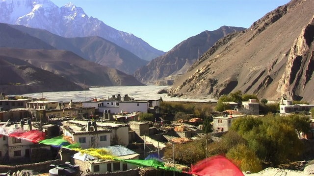 Manang, village high up in the Himalayas