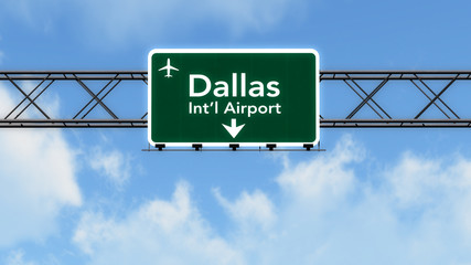 Dallas Forth Worth USA Airport Highway Sign
